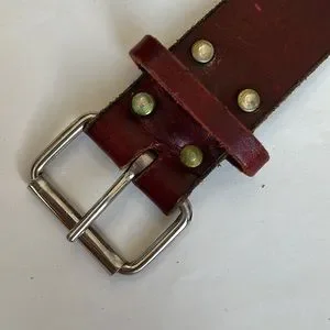 Vintage brown leather five metal ring belt No. 5 Leather Cinch Belt - Italian Bridle Leather | Col  main image 4